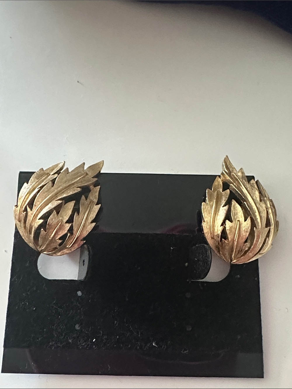 Trifari Gold-Tone Layered Leaf Clip Earring